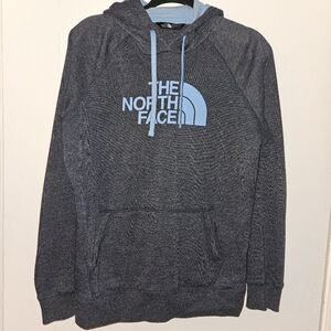 The North Face Women's Charcoal Hoodie with Blue Logo